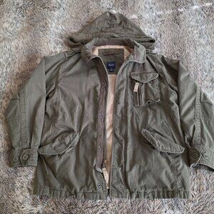 Gap Army Green Cargo Jacket with hood